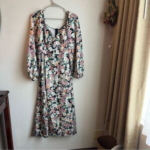 Misguided Floral Midi Dress